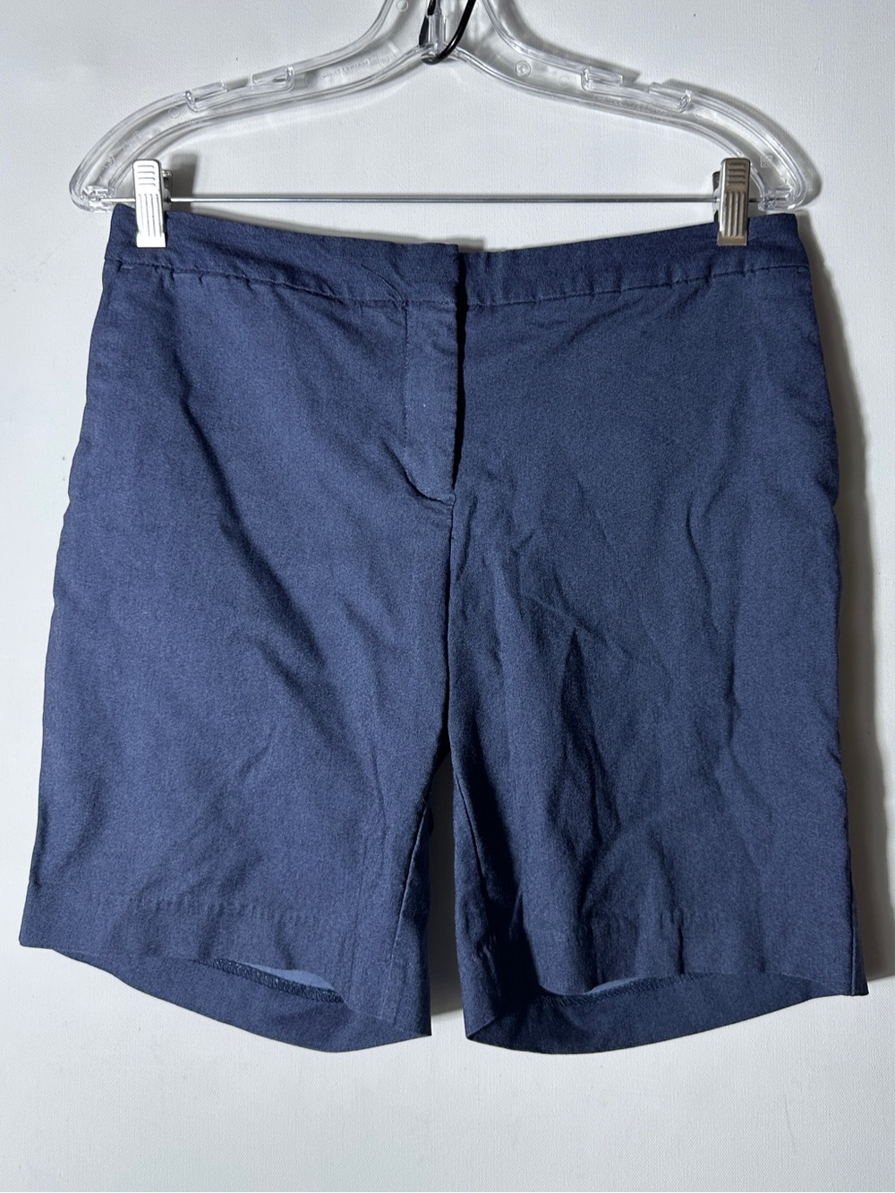 Mario Serrani Navy Flat Front Cotton Shorts